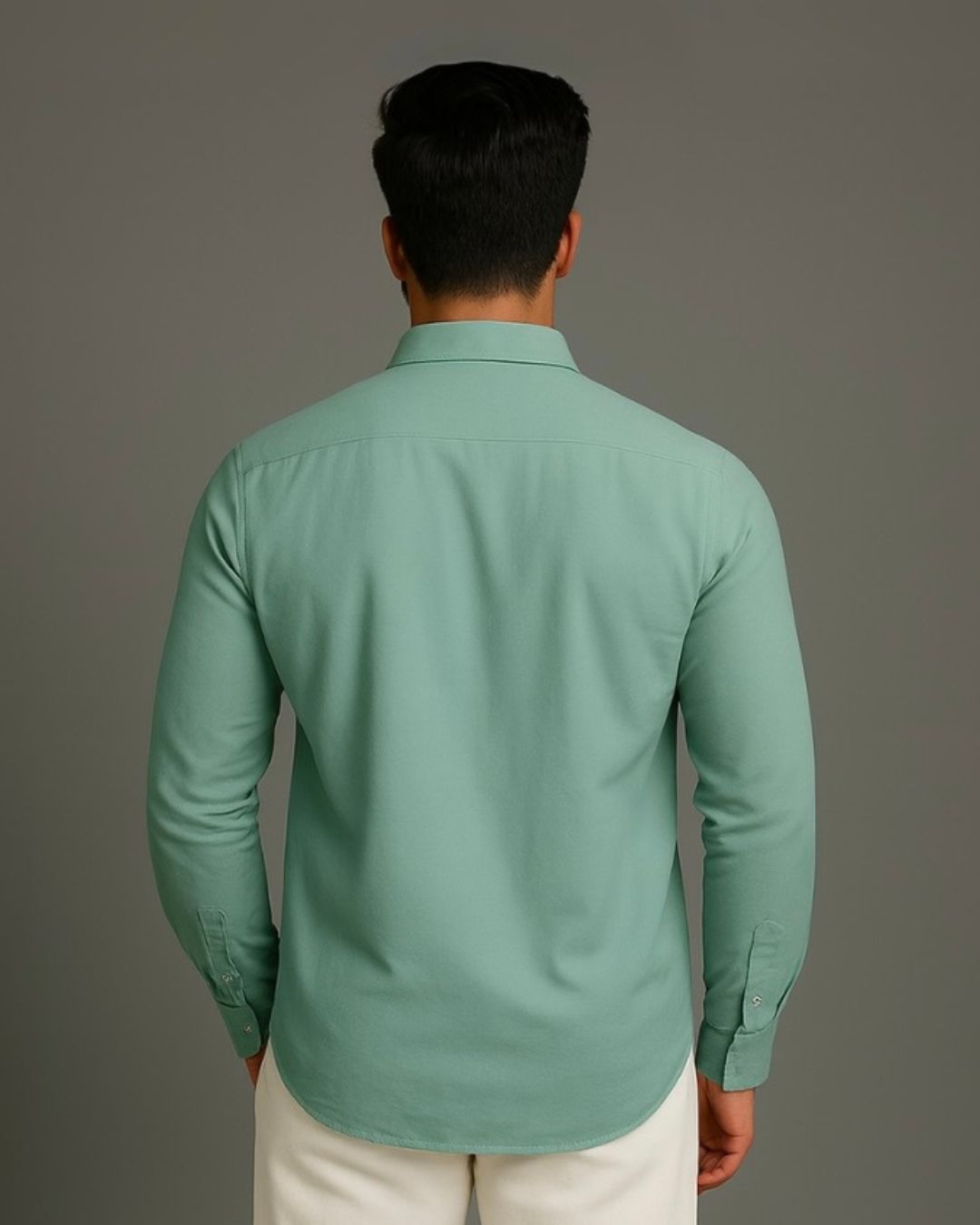 MEN'S CORPORATE FULL SLEEVE GREEN SHIRT