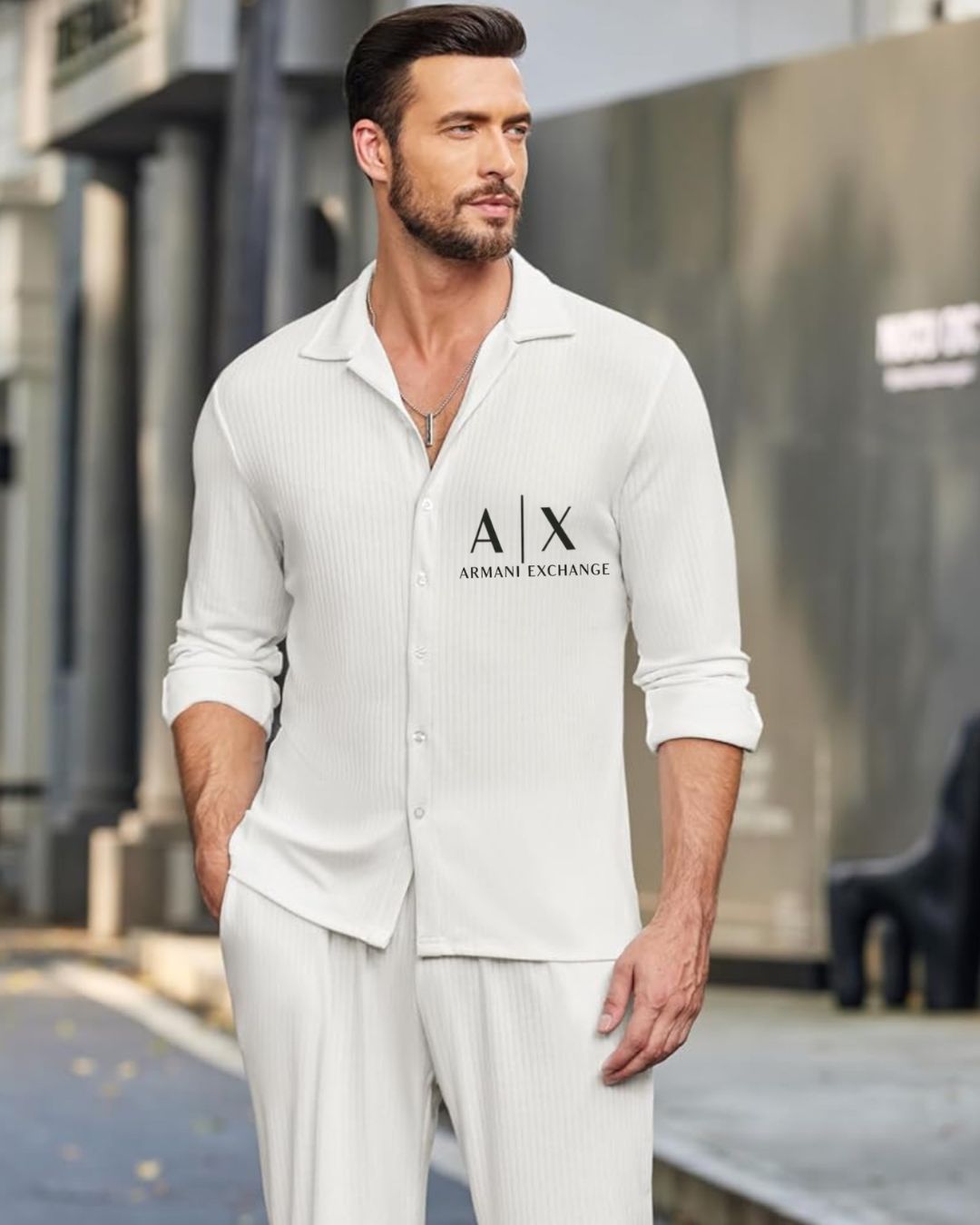 MEN'S X/A ARMANI SHIRT(WHITE)
