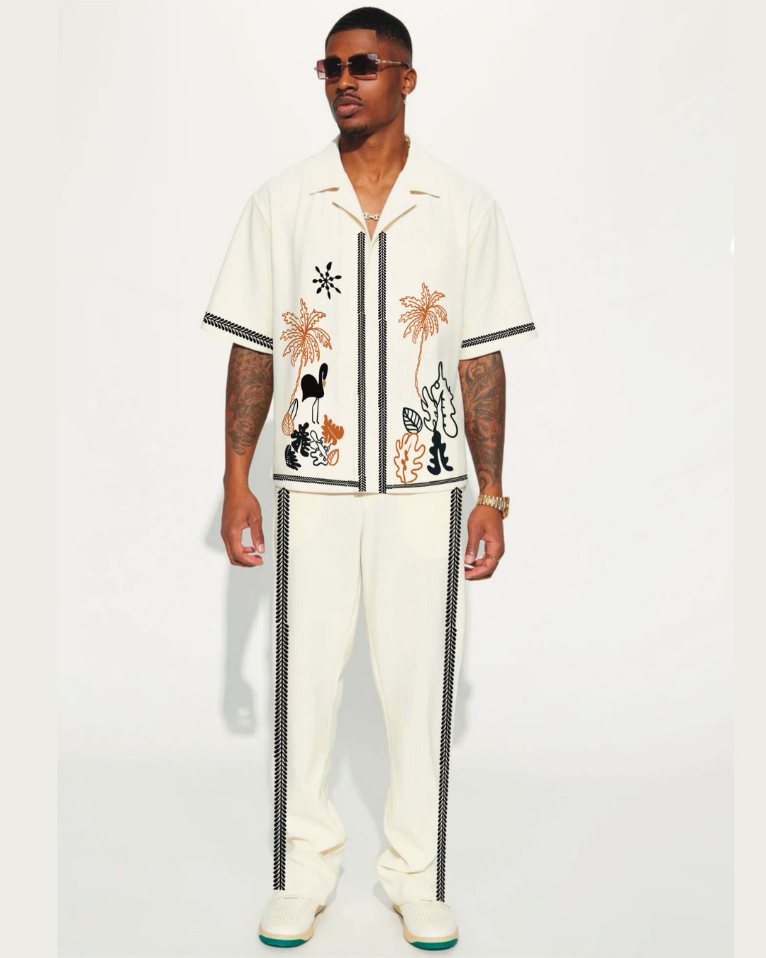 MEN'S PALM BREEZE CORDSET (WHITE AND WHITE)(*)