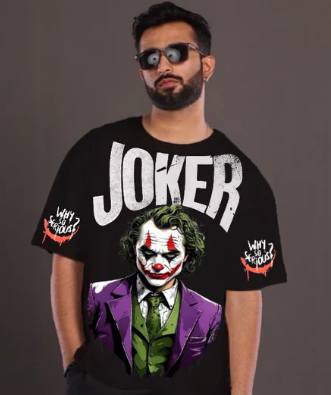 MEN'S JOKER GRAPHIC OVERSIZED TEE -BLACK(*)