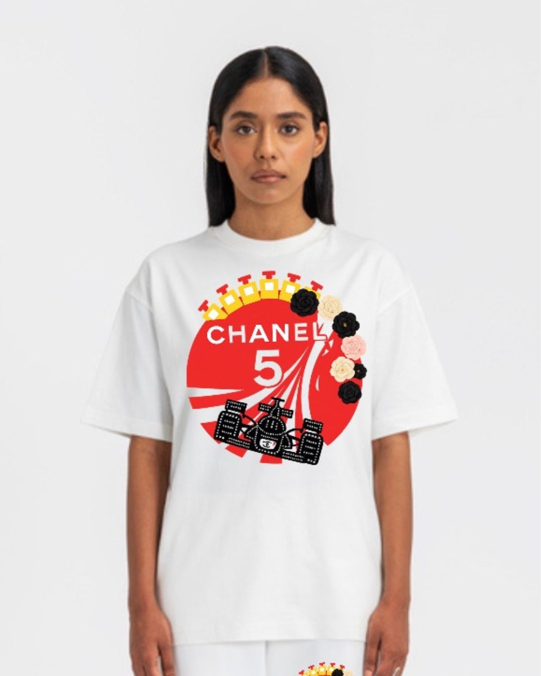 WOMEN'S CHANEL OVERSIZED TSHIRT (WHITE)