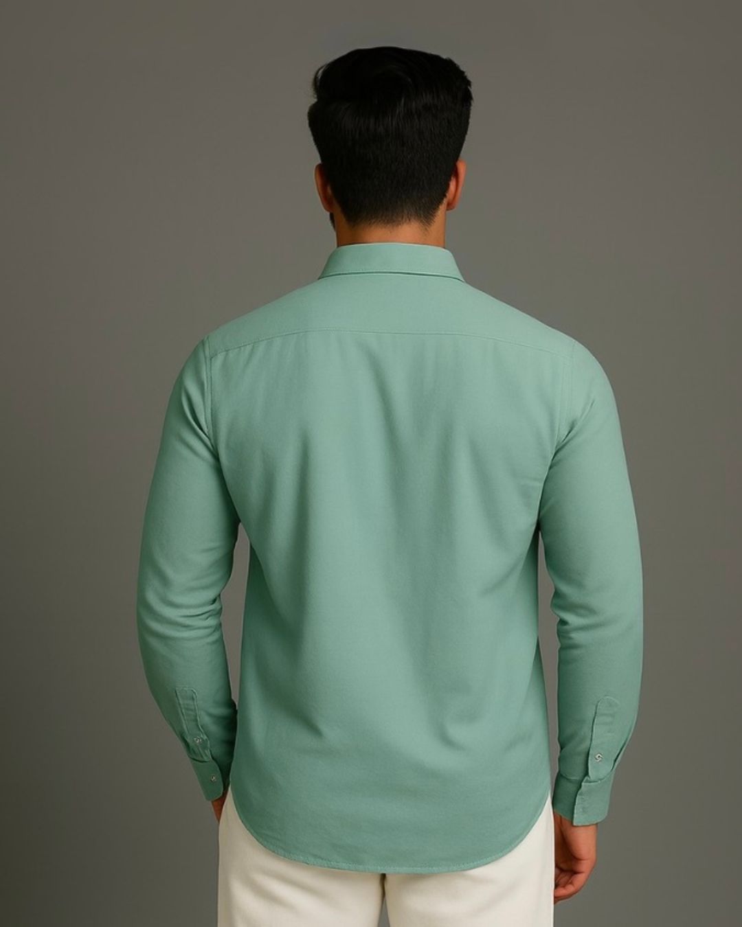MEN'S BALMAIN PARIS FULL SLEEVE GREEN SHIRT (*)
