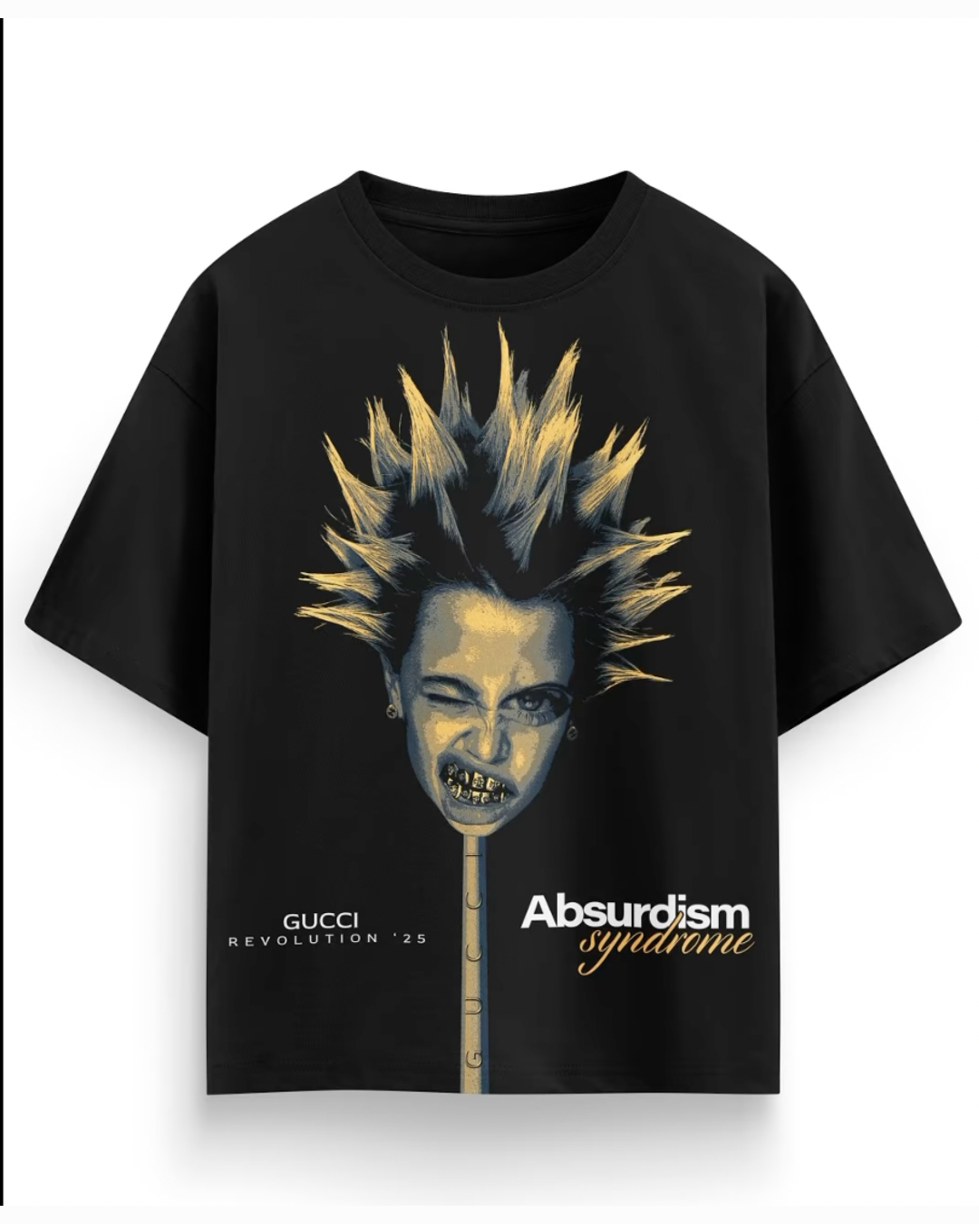 ABSURDISM SYNDROME UNISEX OVERSIZED BLACK T-SHIRT