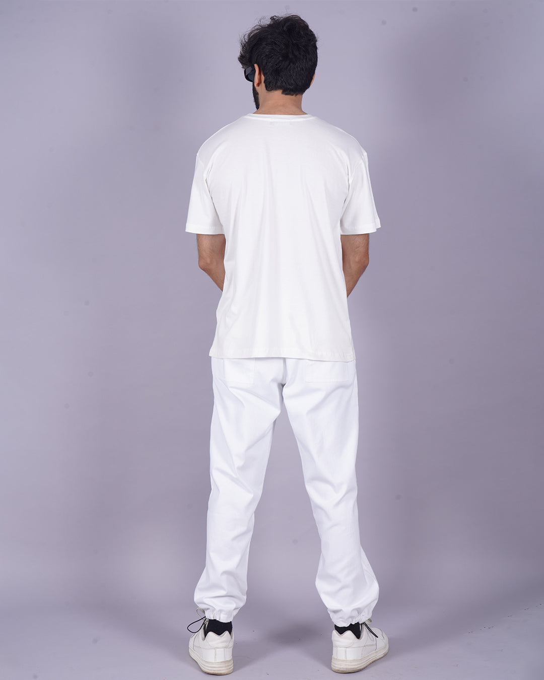 HUSTLE HARD: MEN'S CO ORD OVERSIZED SET IN WHITE(*)