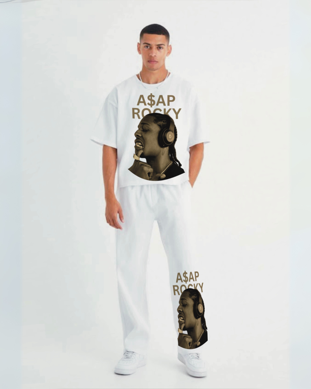 MEN'S ASAP ROCKY OVERSIZED CORDSET (WHITE AND WHITE)