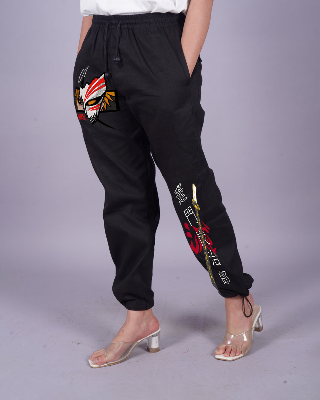 Bankai Influence: Ladies' Black Adjustable Cargo Pants