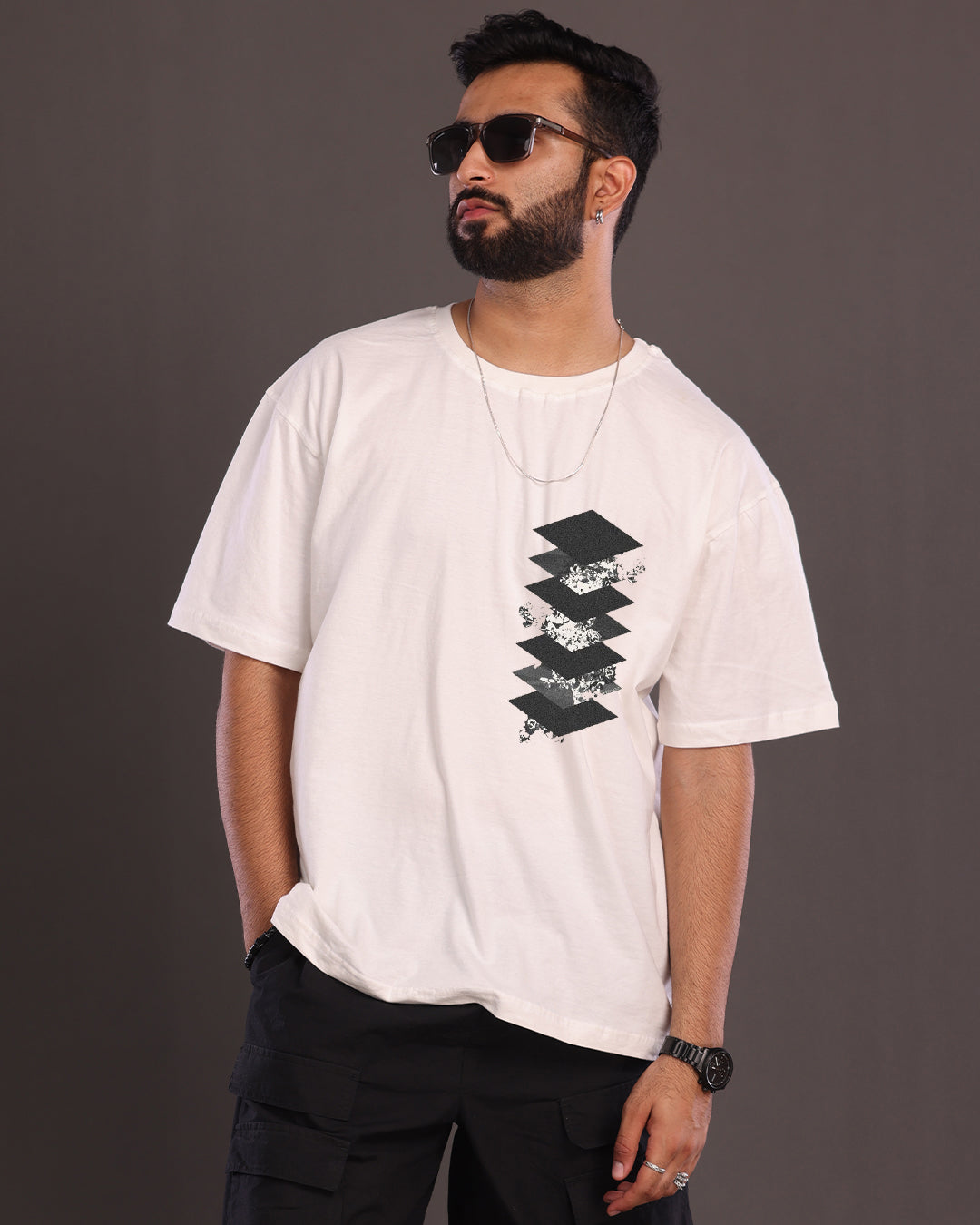 August D Vibes: Men's BTS Oversized Tee Set - Indigo Edition