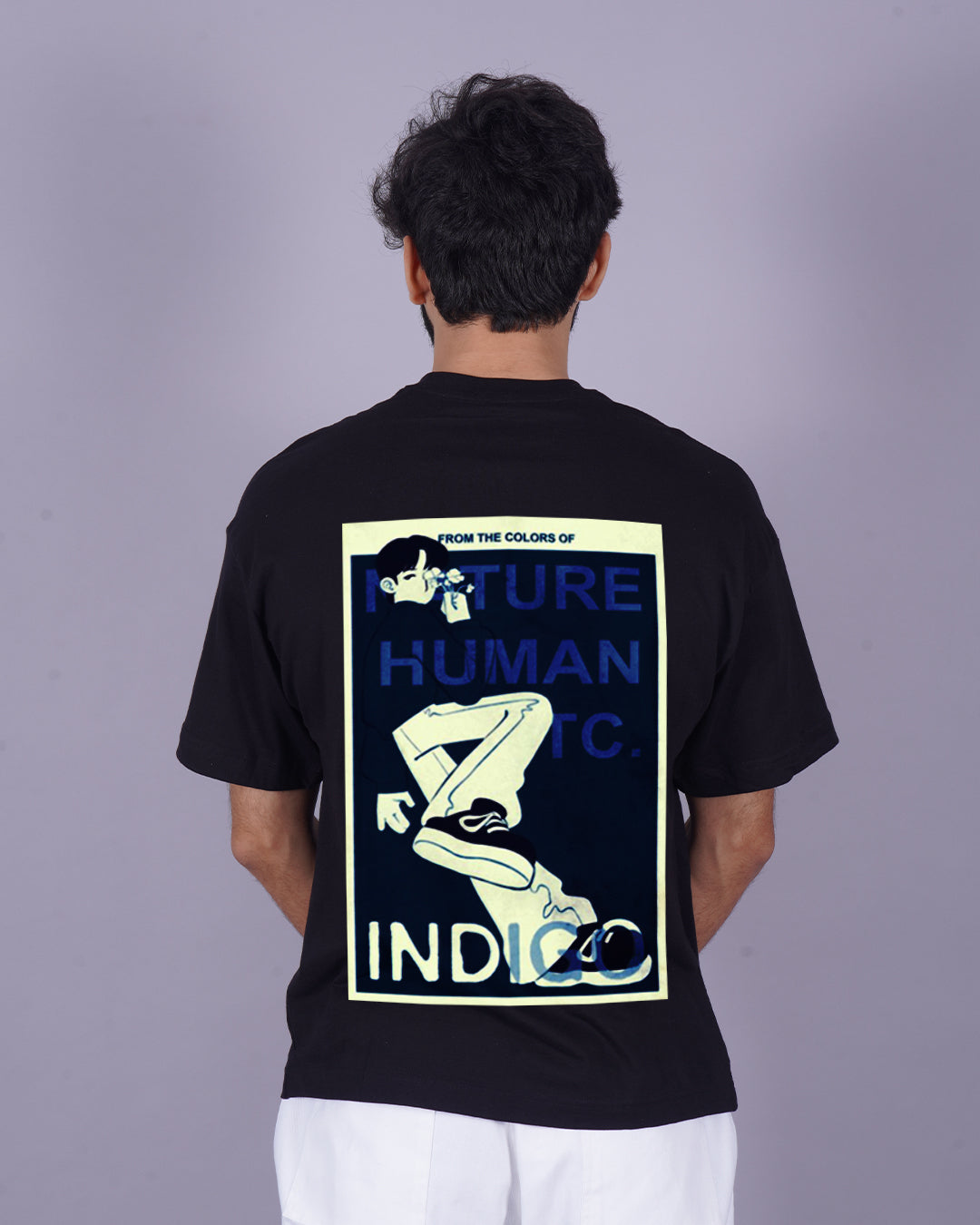 August D Vibes: Men's BTS Oversized Tee Set - Indigo Edition