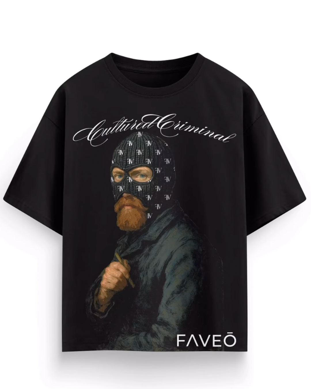 WOMEN'S CULTURE CRIMINAL OVERSIZED BLACK T-SHIRT