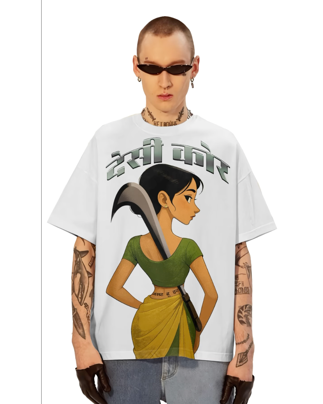 DESI CORE UNISEX OVERSIZED WHITE T-SHIRT