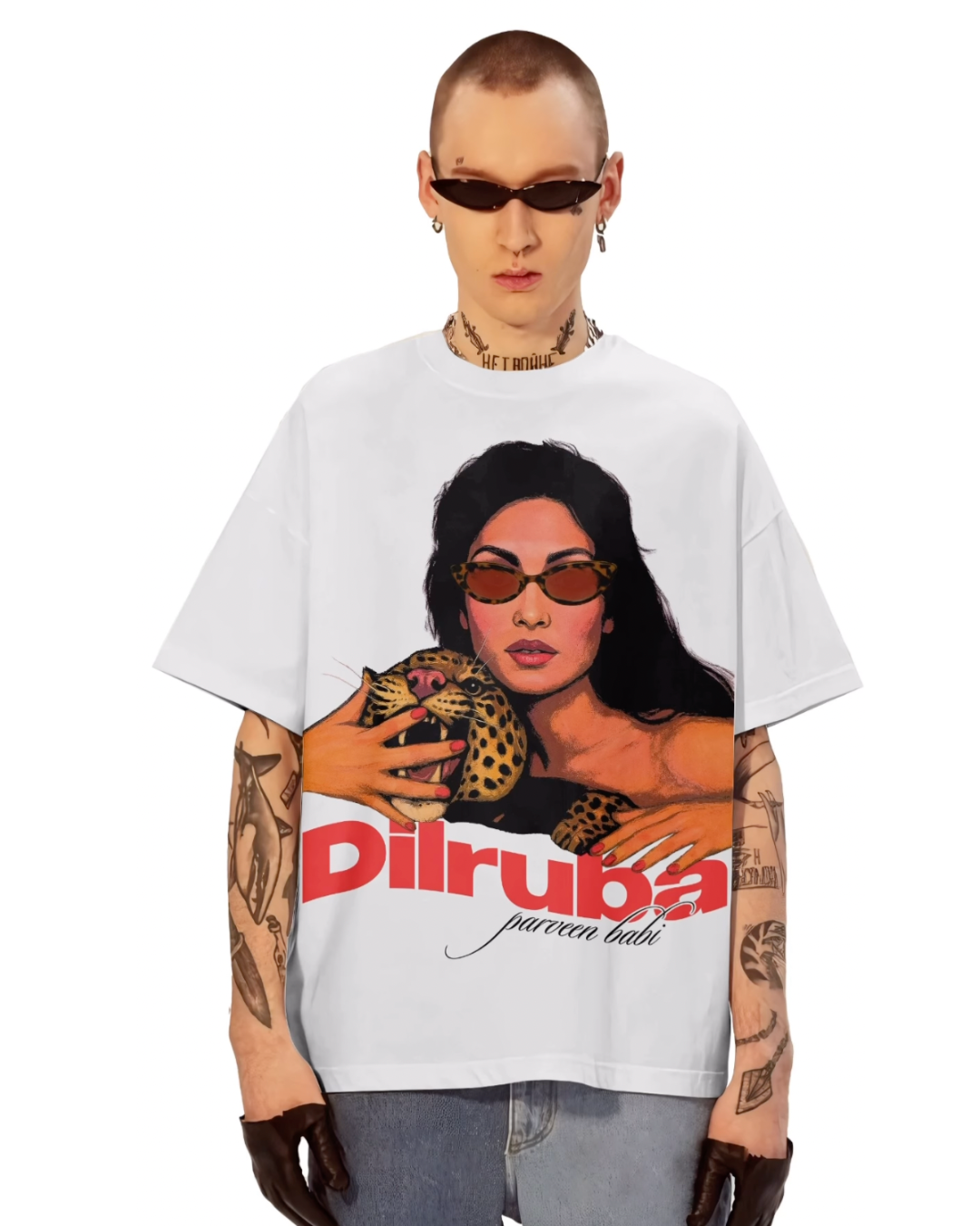DILRUBA BABI UNISEX OVERSIZED WHITE T-SHIRT