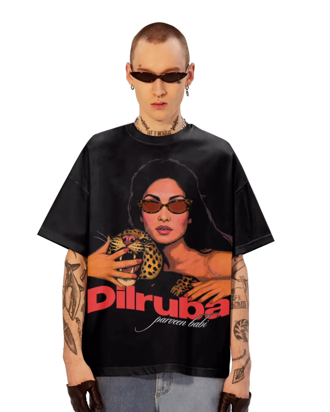 DILRUBA BABI UNISEX OVERSIZED BLACK T-SHIRT