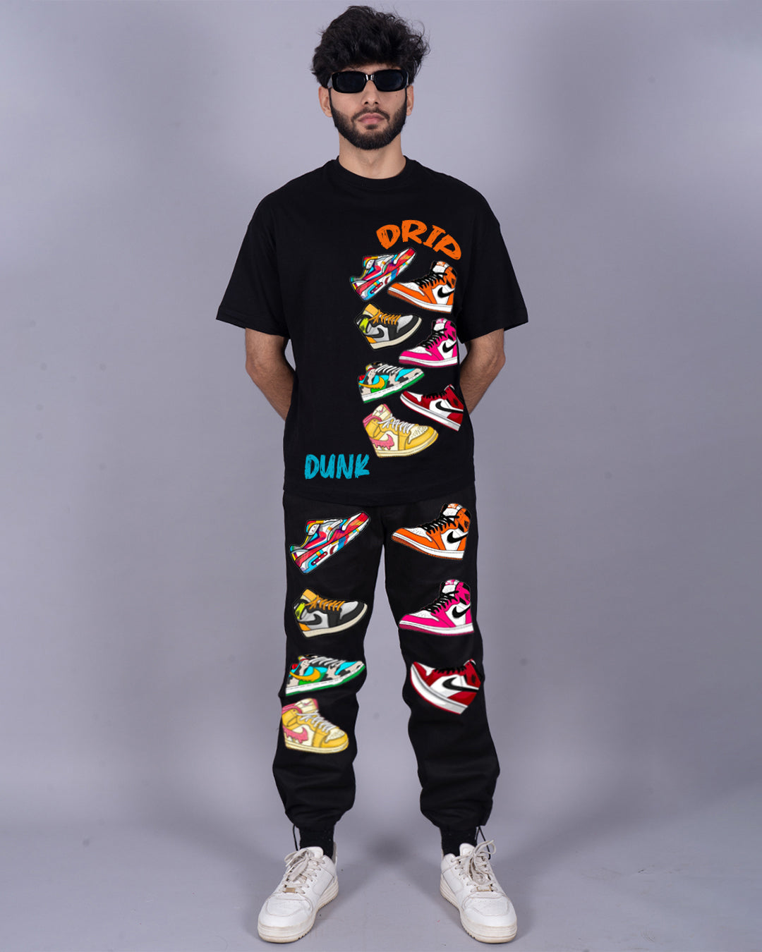 Black Men's Co-ord Set - Urban Sneaker Style Oversized(*)