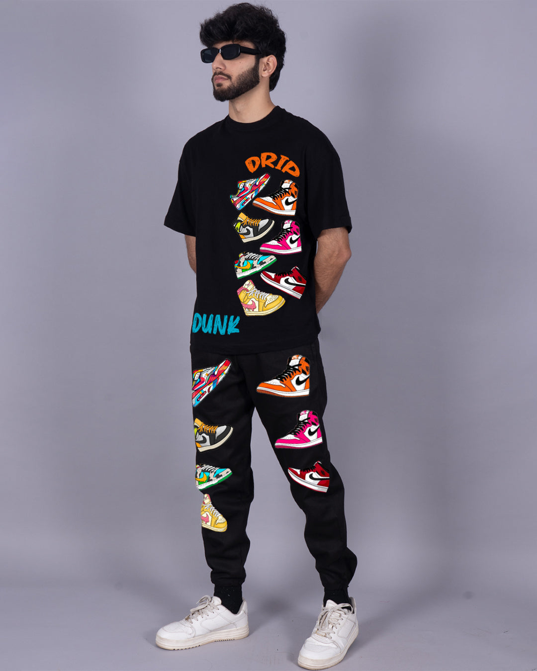 Black Men's Co-ord Set - Urban Sneaker Style Oversized(*)