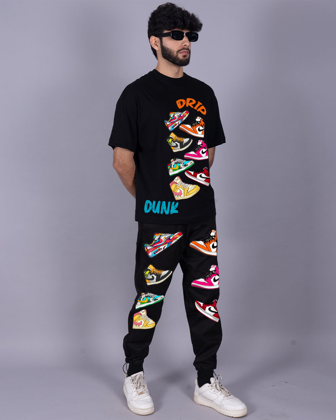 Black Men's Co-ord Set - Urban Sneaker Style Oversized(*)