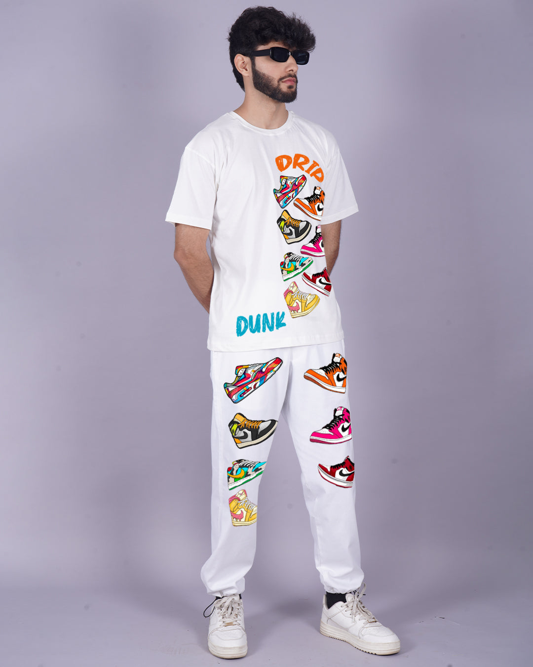 Men's Sneaker Oversized Co-ord Set - White Styling