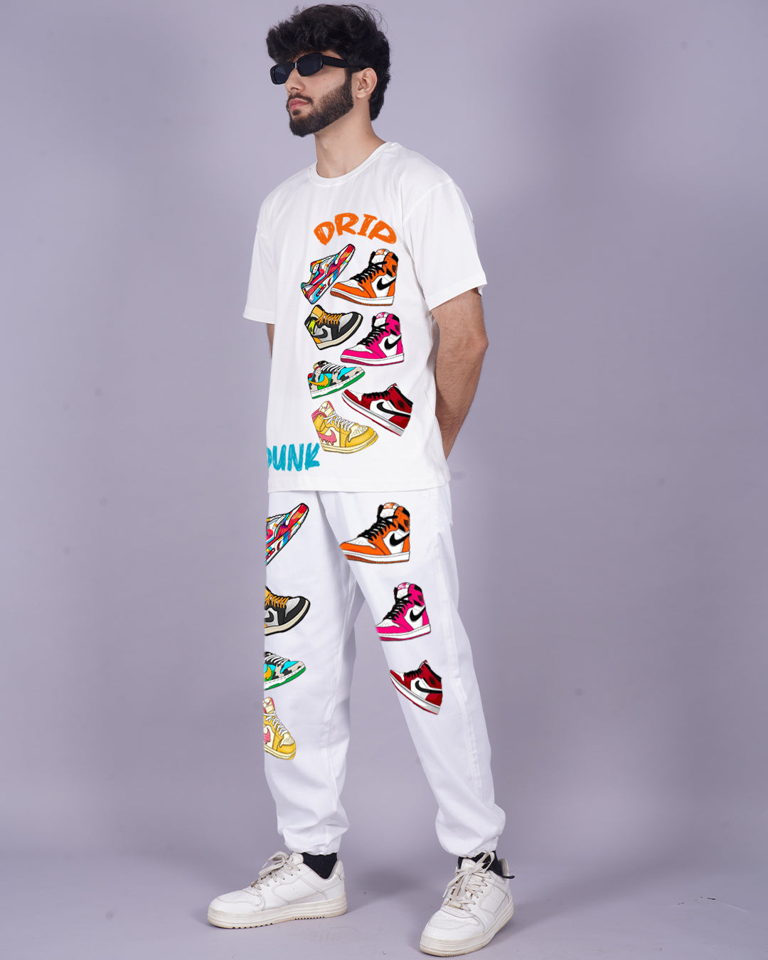 Men's Sneaker Oversized Co-ord Set - White Styling