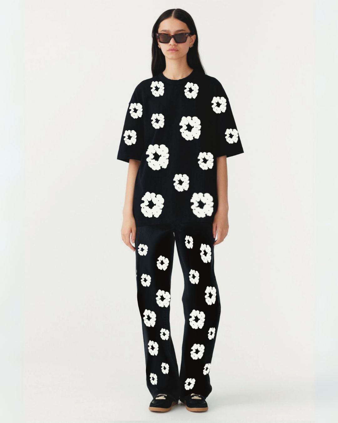 WOMEN FLOWER WORLD CORDSET BLACK AND BLACK(*)
