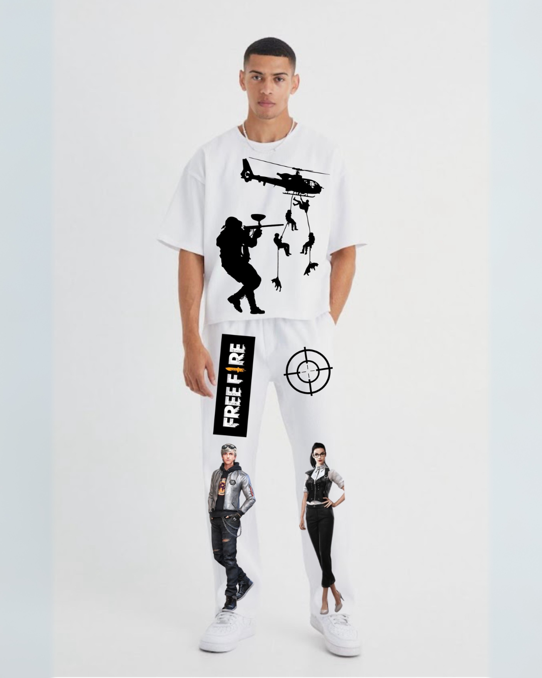 MEN'S FREEFIRE OVERSIZED CORDSET (WHITE AND WHITE)
