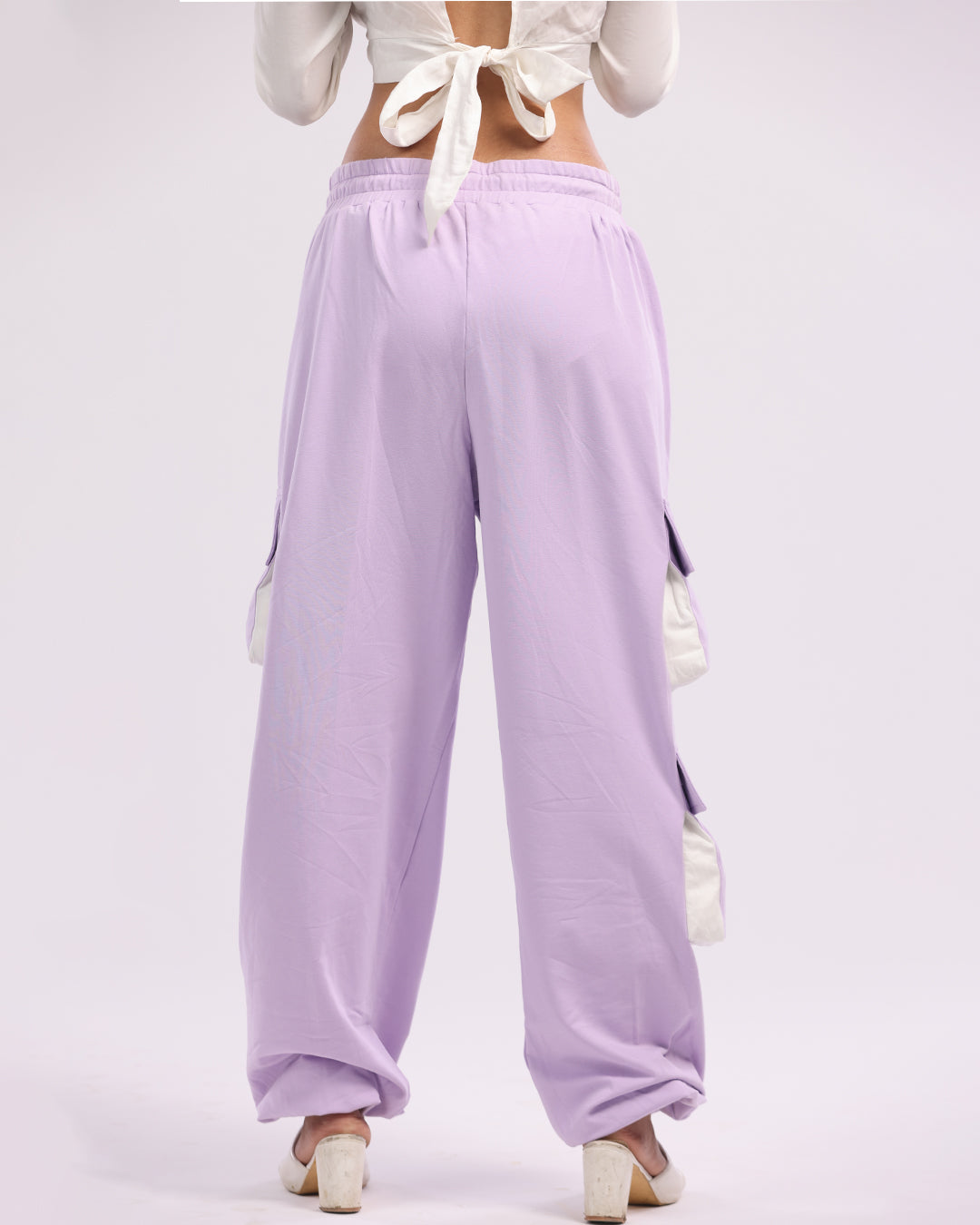STAY STYLISH, STAY COMFORTABLE: LAVENDER WOMEN'S COTTON JOGGERS