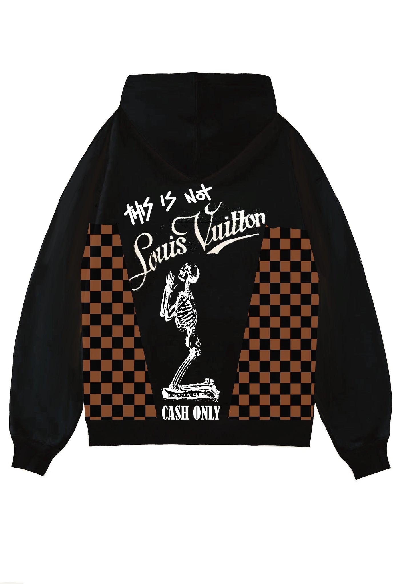 Unisex Black Oversized Hoodie - Praying Skull