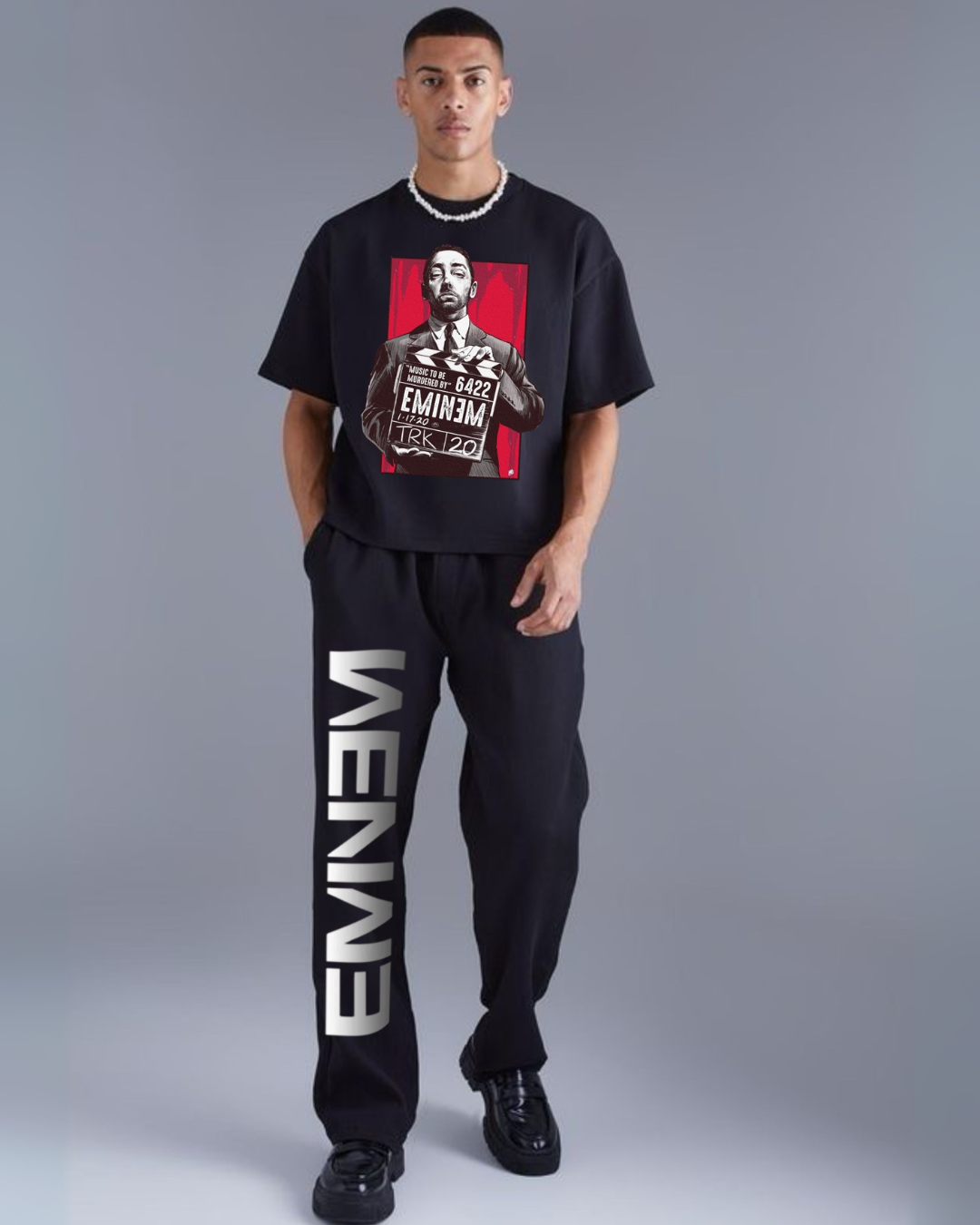 MEN'S MUSIC MURDERED OVERSIZED CORDSET (BLACK AND BLACK)