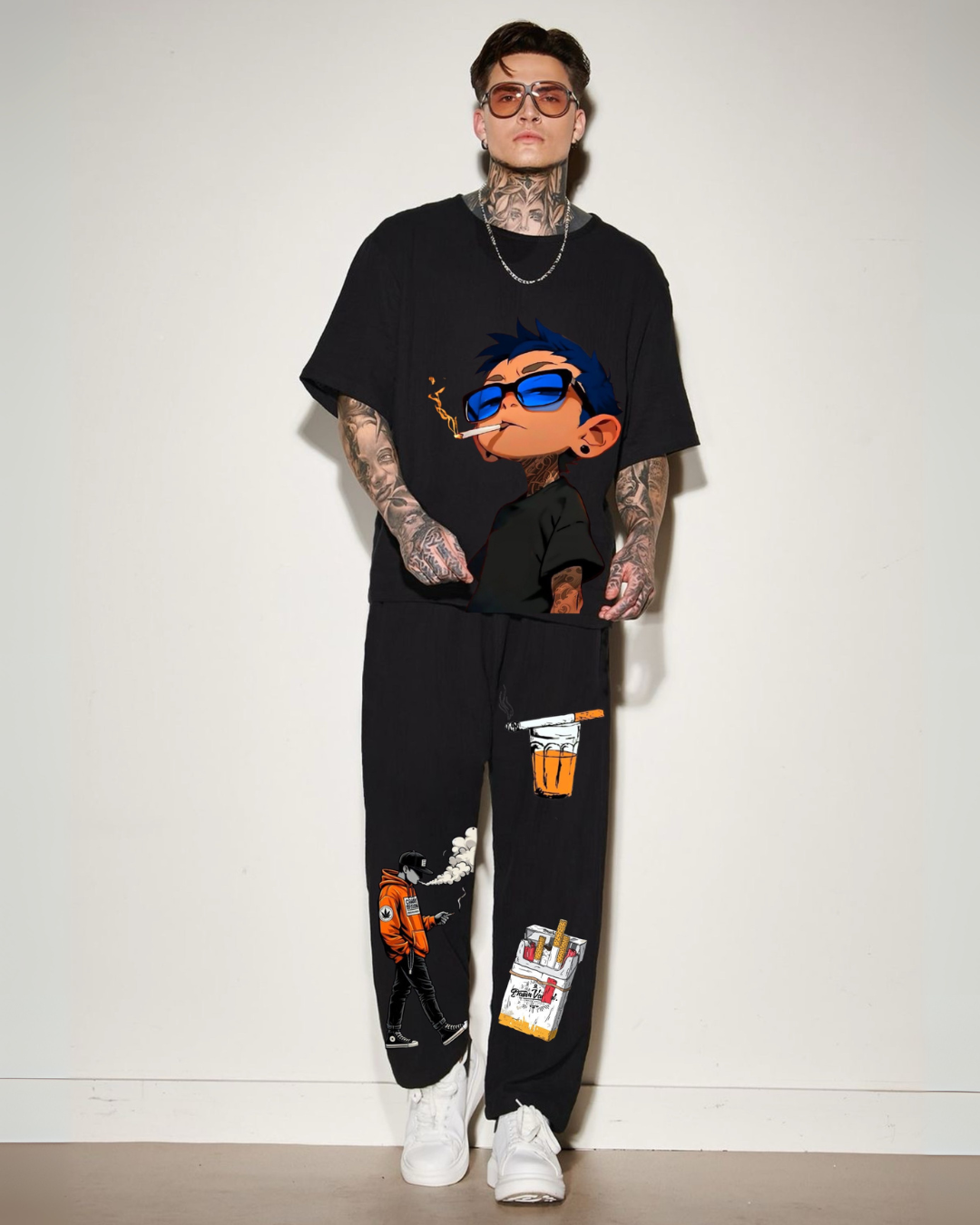 MEN'S STREET ADDICT OVERSIZED CORDSET (BLACK AND BLACK)