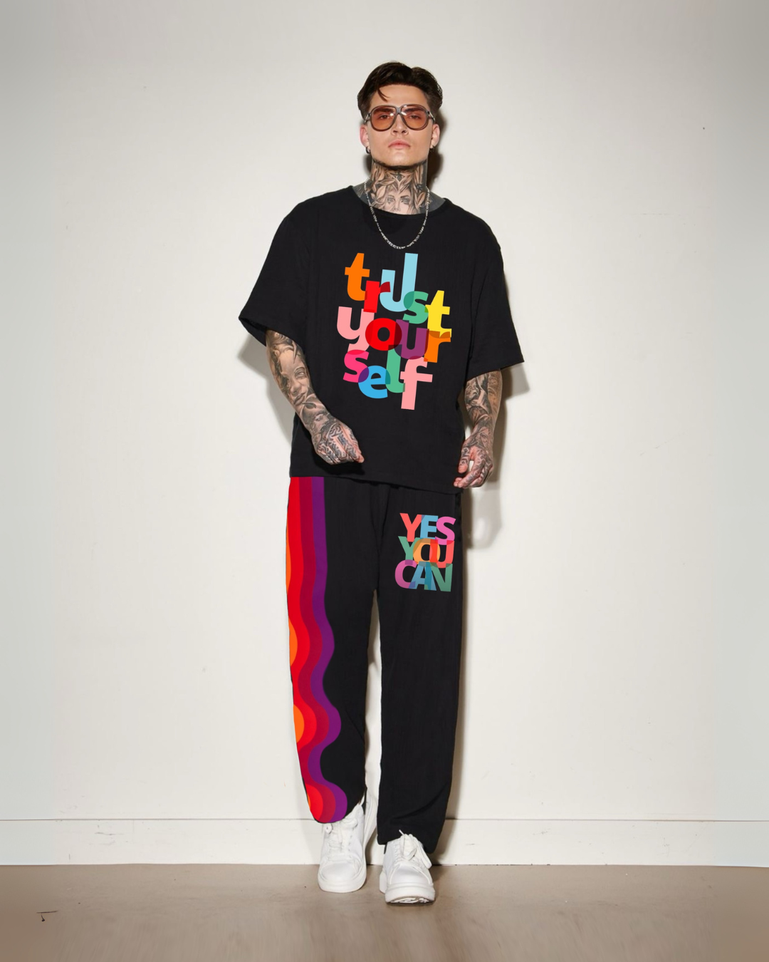 MEN'S VIBE HIGH OVERSIZED CORDSET (BLACK AND BLACK)