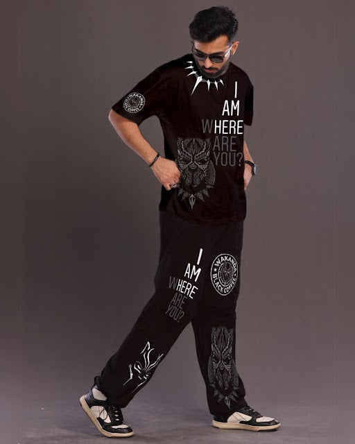 Black Men's Where Are You Co-ord Set - Men's Choice(*)