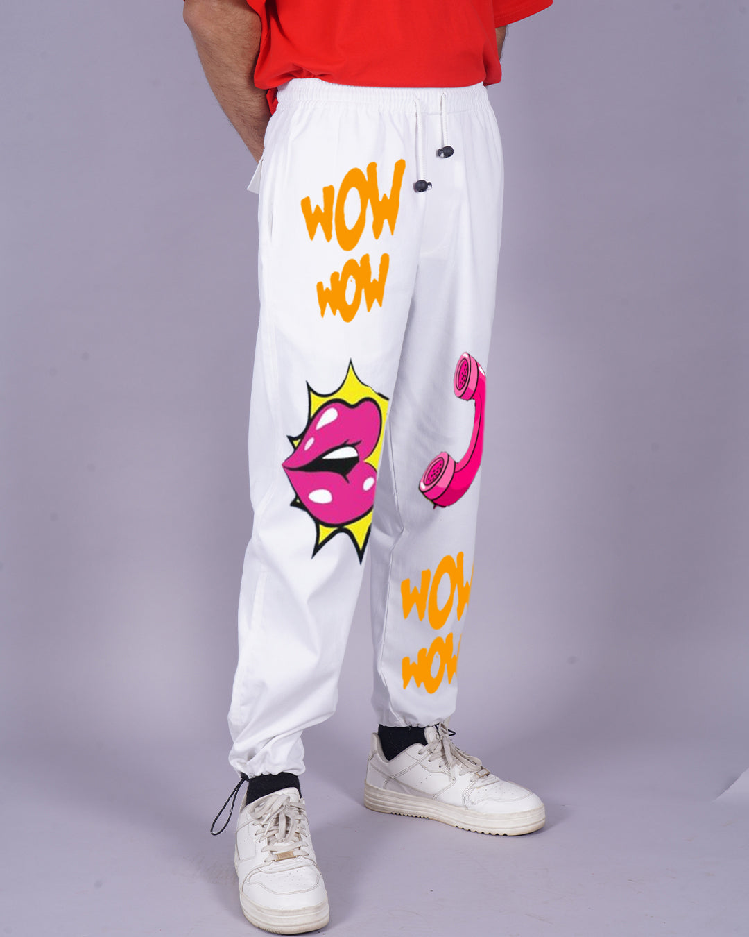 White Cargo Pants with Wow Effect(*)