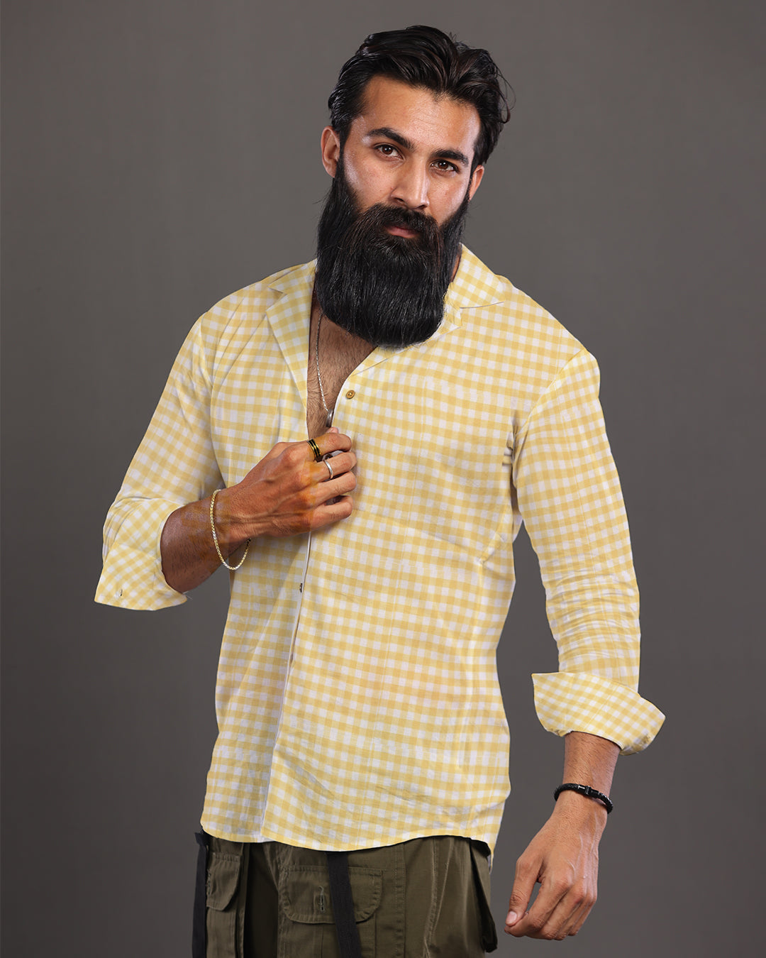 Gingham Lemon chic Full Sleeves Shirt