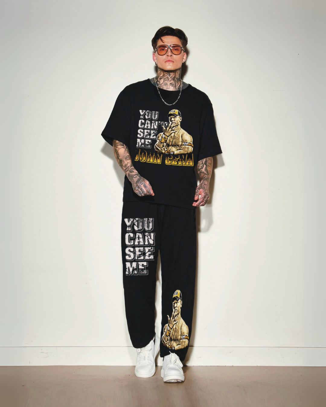 MEN'S YOU CAN SEE ME OVERSIZED CORDSET (BLACK AND BLACK)(*)