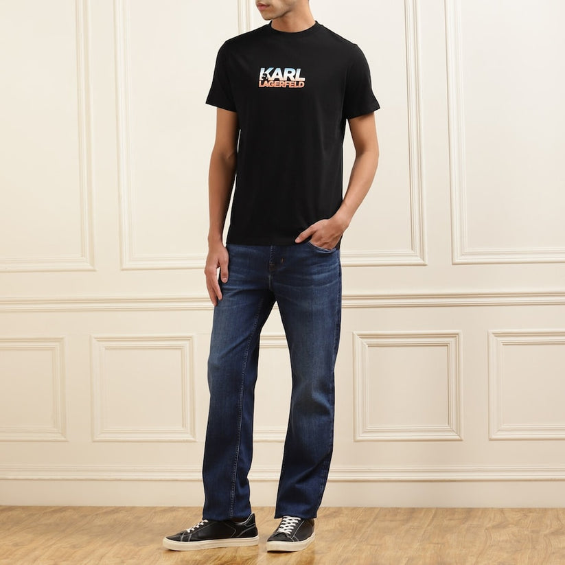KARL LAGERFELD COTTON T-SHIRT - BLACK(*)