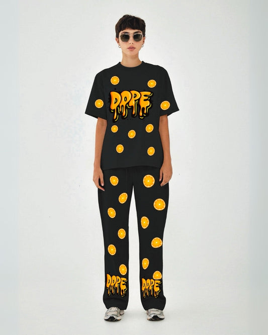 Women Dope Oversized Co-Ord Set - Black and Black(*)