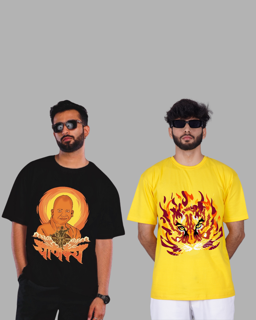Women's Oversized T-Shirt Combo: Chanakya & Tiger (Pack of 2)