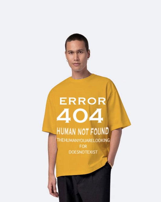 404 Error Yellow Urban Oversized T-Shirt for Men