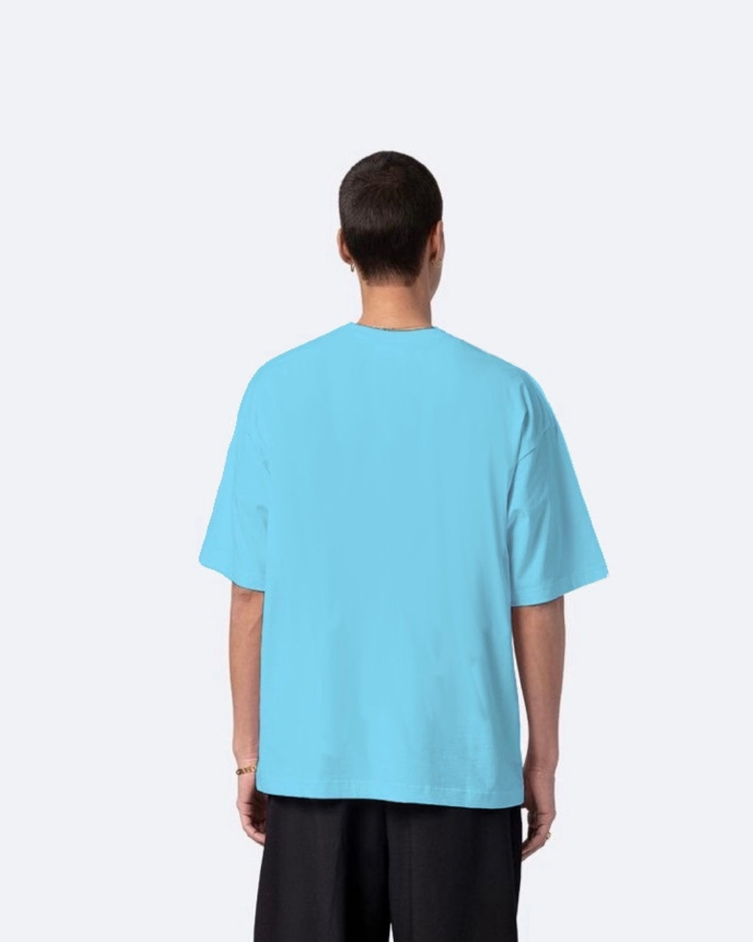 Abetteric Blue Urban Oversized T-Shirt for Men