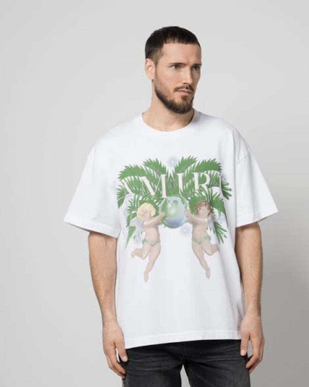 AMIRI WHITE ANGELS UNISEX EXCLUSIVE OVERSIZED TEE - WHITE