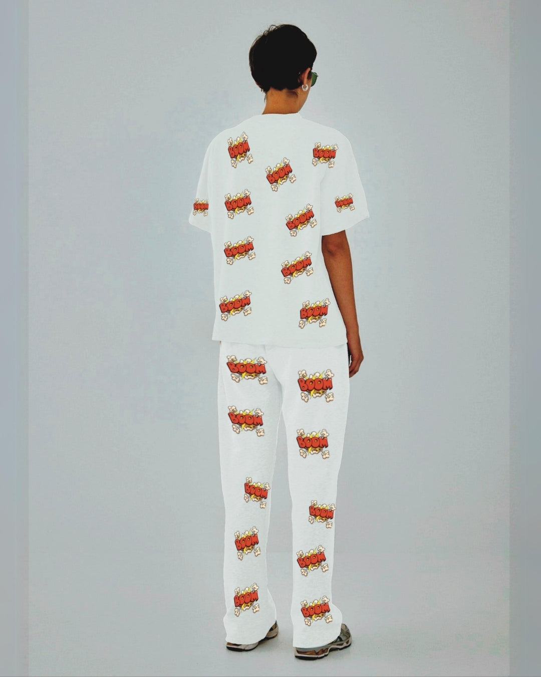 Women Boom Oversized Co-Ord Set - White and White