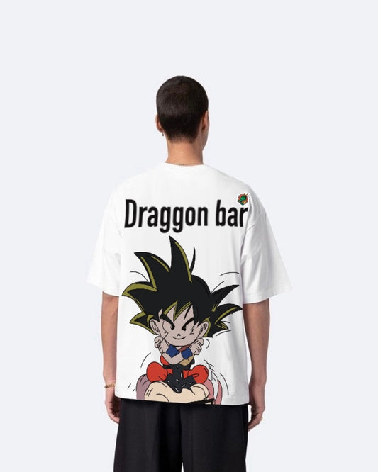 Dragon Goku White Urban Oversized T-Shirt for Men