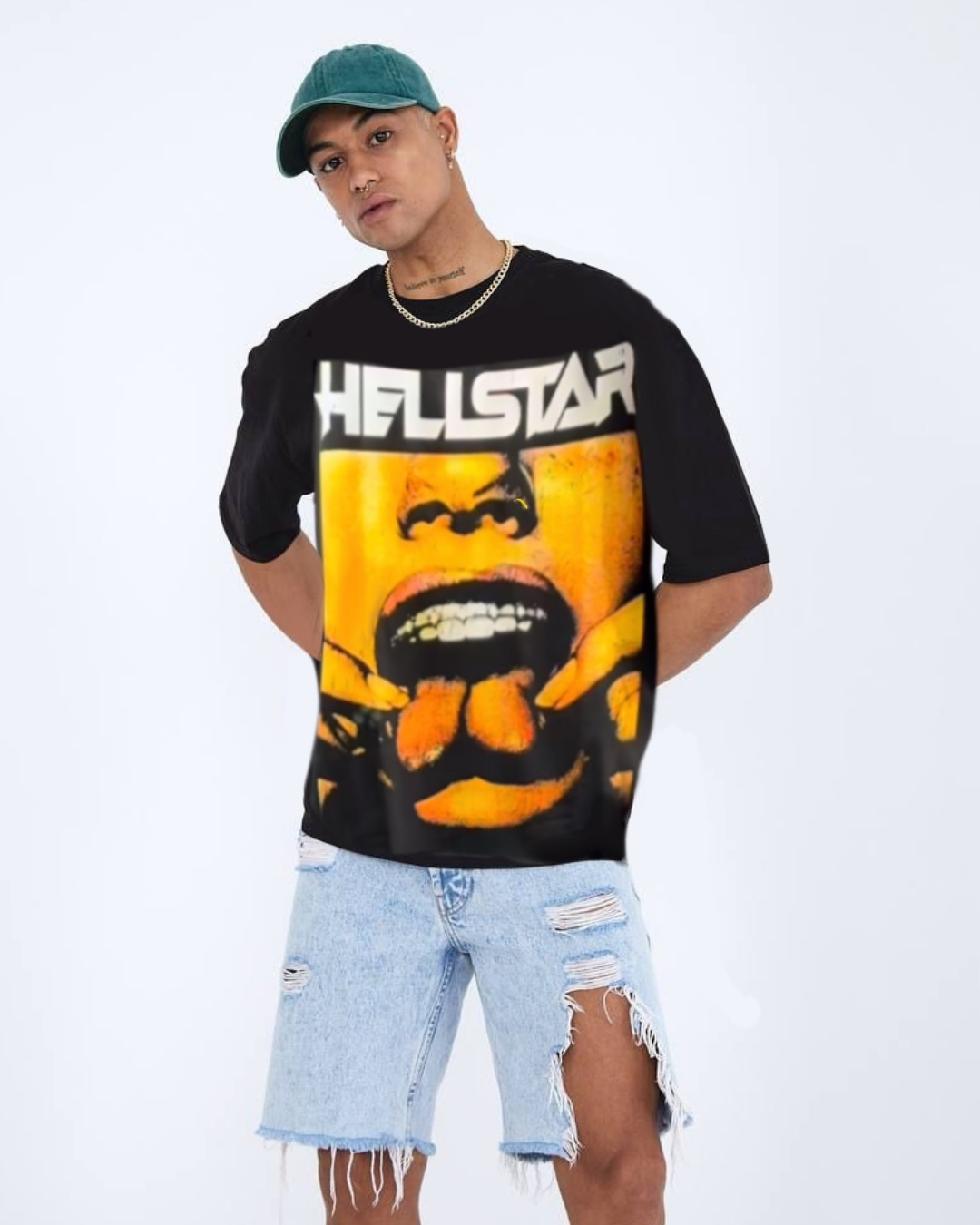 HELLSTAR SCREAM FACE UNISEX EXCLUSIVE OVERSIZED TEE - BLACK(*)