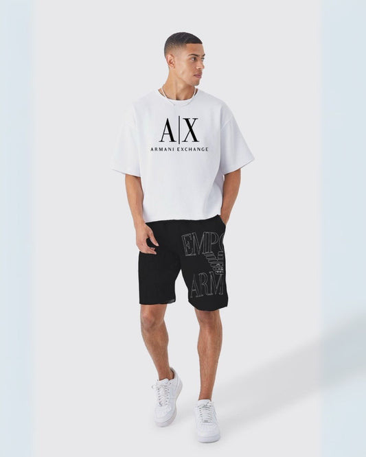 MEN'S A/X CLASSICER T-SHIRT WITH SHORTS (WHITE AND BLACK)(*)