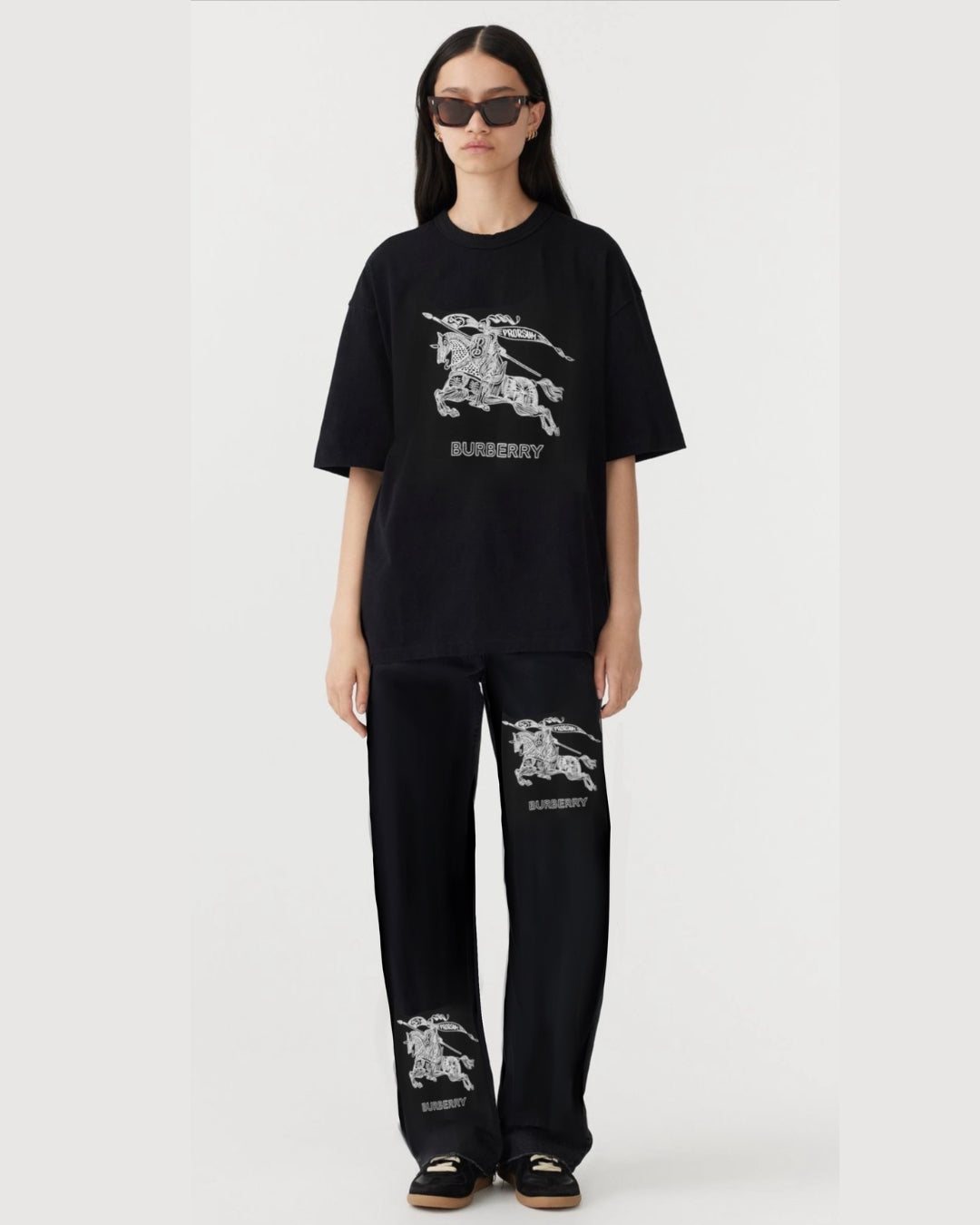 WOMEN BURBERRY OVERSIZED CORD SET - BLACK AND BLACK