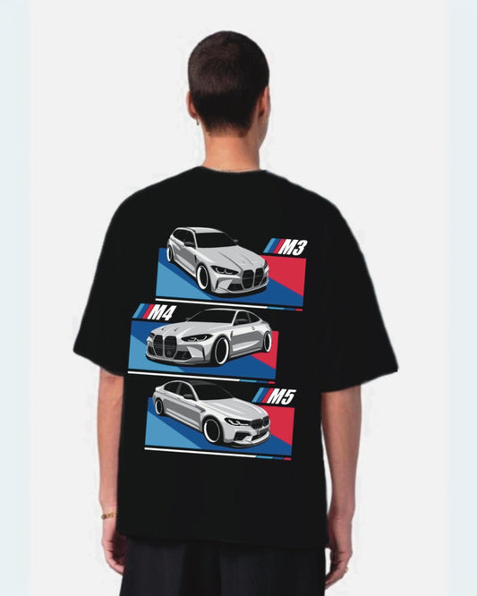 Racer Black Urban Oversized T-Shirt for Men