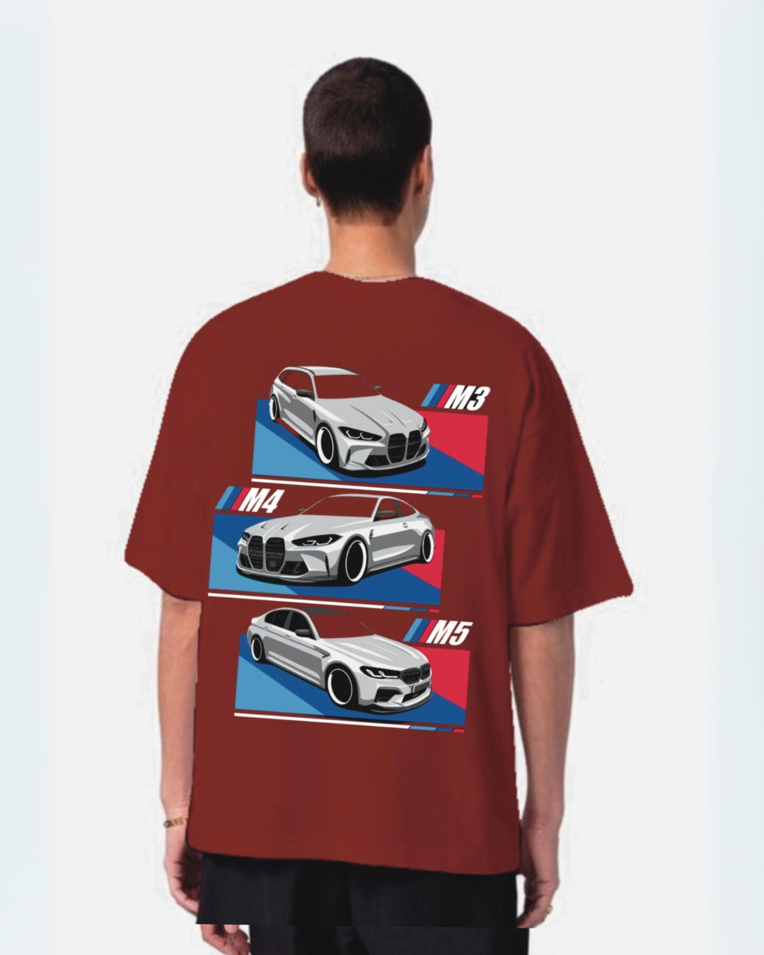 Racer Red Urban Oversized T-Shirt for Men