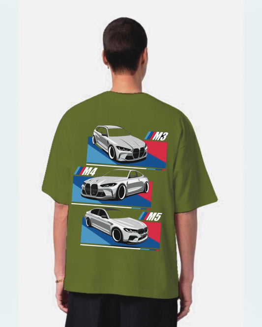 Racer Olive Urban Oversized T-Shirt for Men