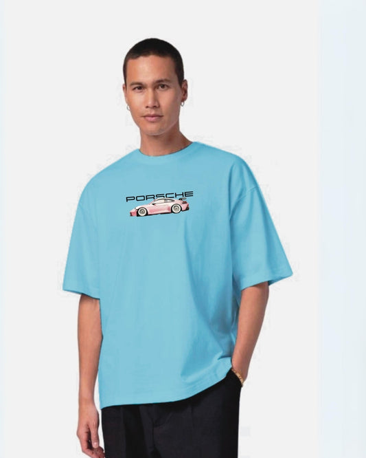 Porsche Lover Blue Urban Oversized T-Shirt for Men