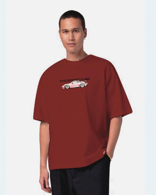 Porsche Lover Red Urban Oversized T-Shirt for Men(*)