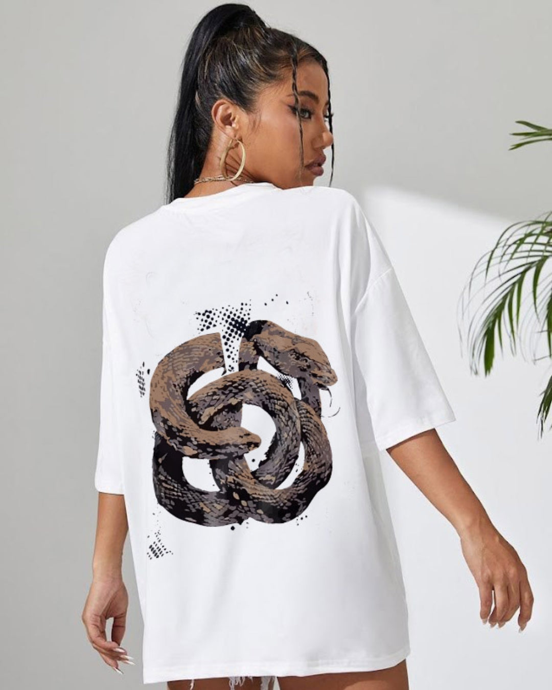 SNAKE ATTACK UNISEX EXCLUSIVE OVERSIZED TEE - WHITE(*)