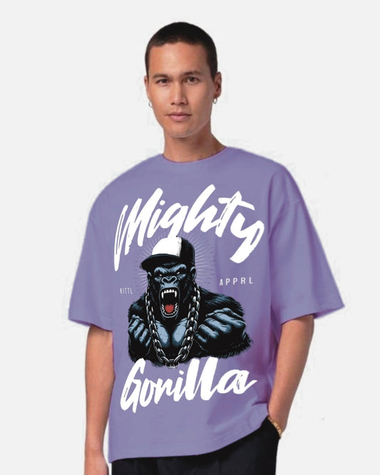 Mighty Gorilla Purple Urban Oversized T-Shirt for Men